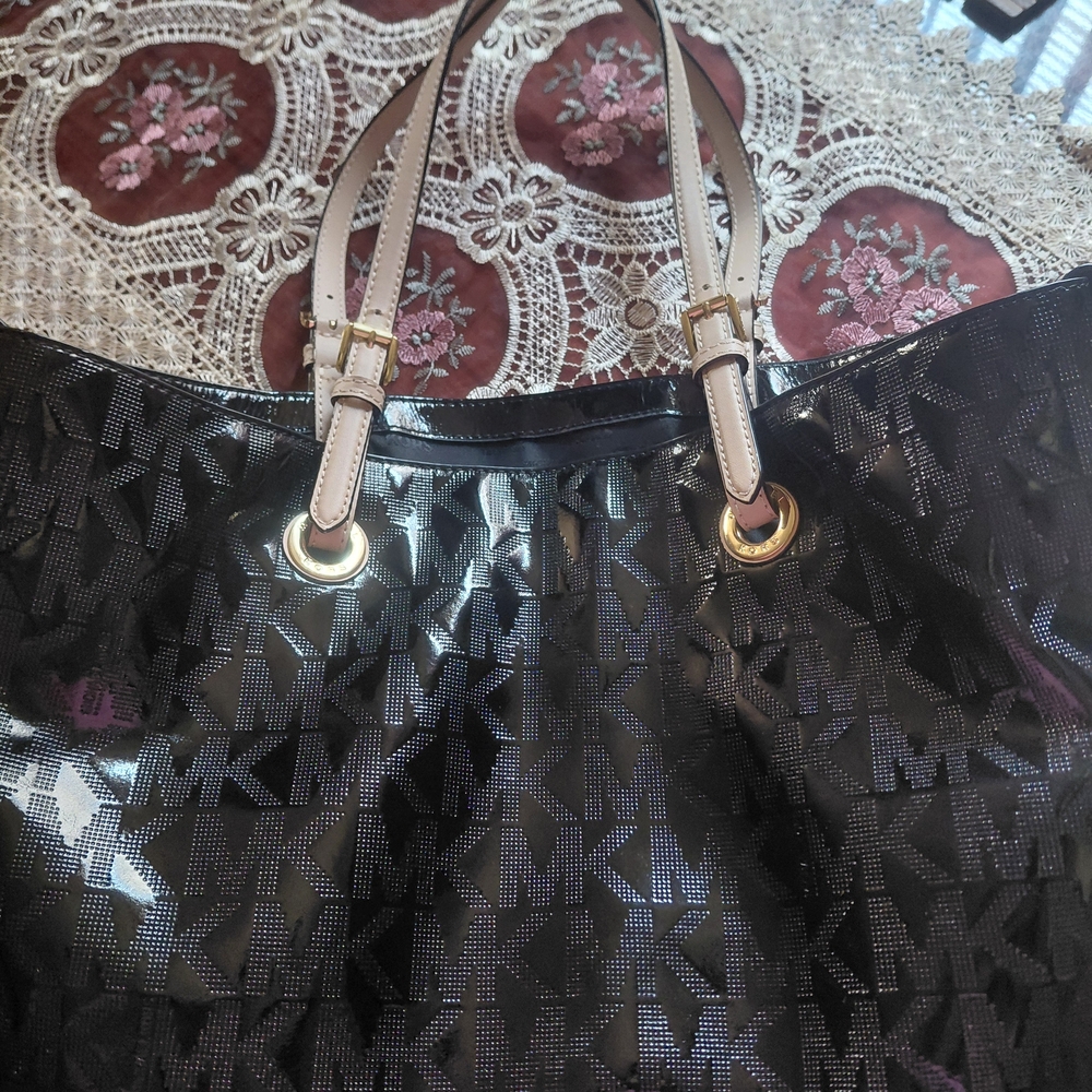 Michael Kors Black and Gold Tote Bag